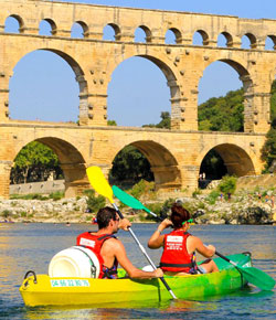 Arrivée sur le Pont du Gard